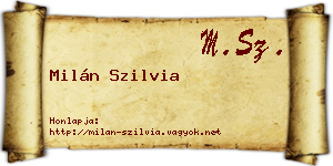 Milán Szilvia névjegykártya