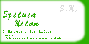 szilvia milan business card