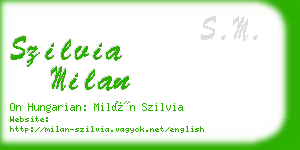 szilvia milan business card